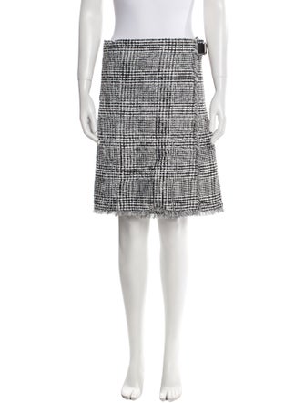 Burberry Plaid Print Knee-Length Skirt