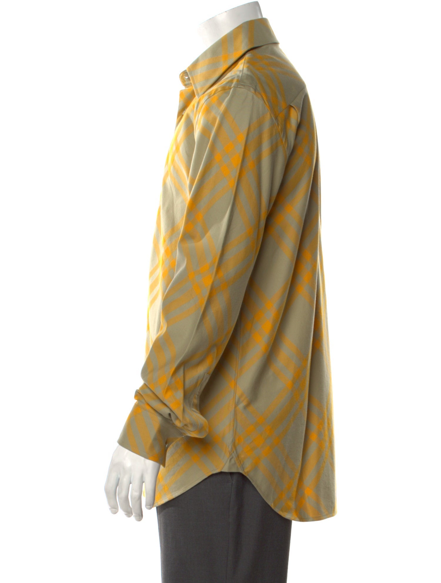 Burberry Plaid Print Long Sleeve Shirt