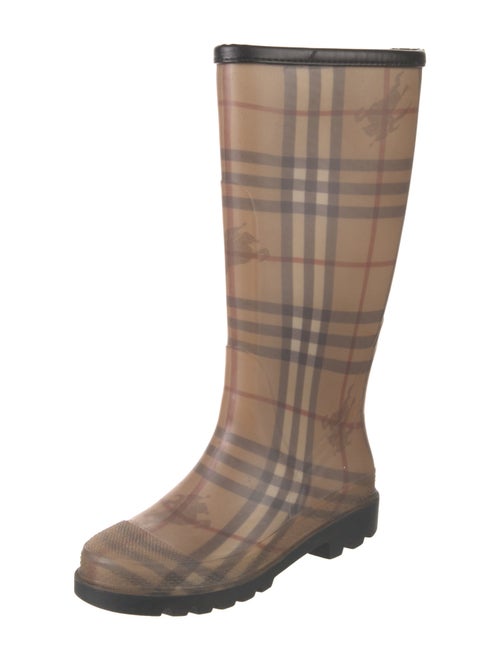 Burberry Rubber Plaid Print Rain Boots