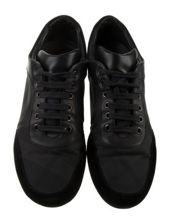 Burberry Beat Check Pattern Leather Sneakers