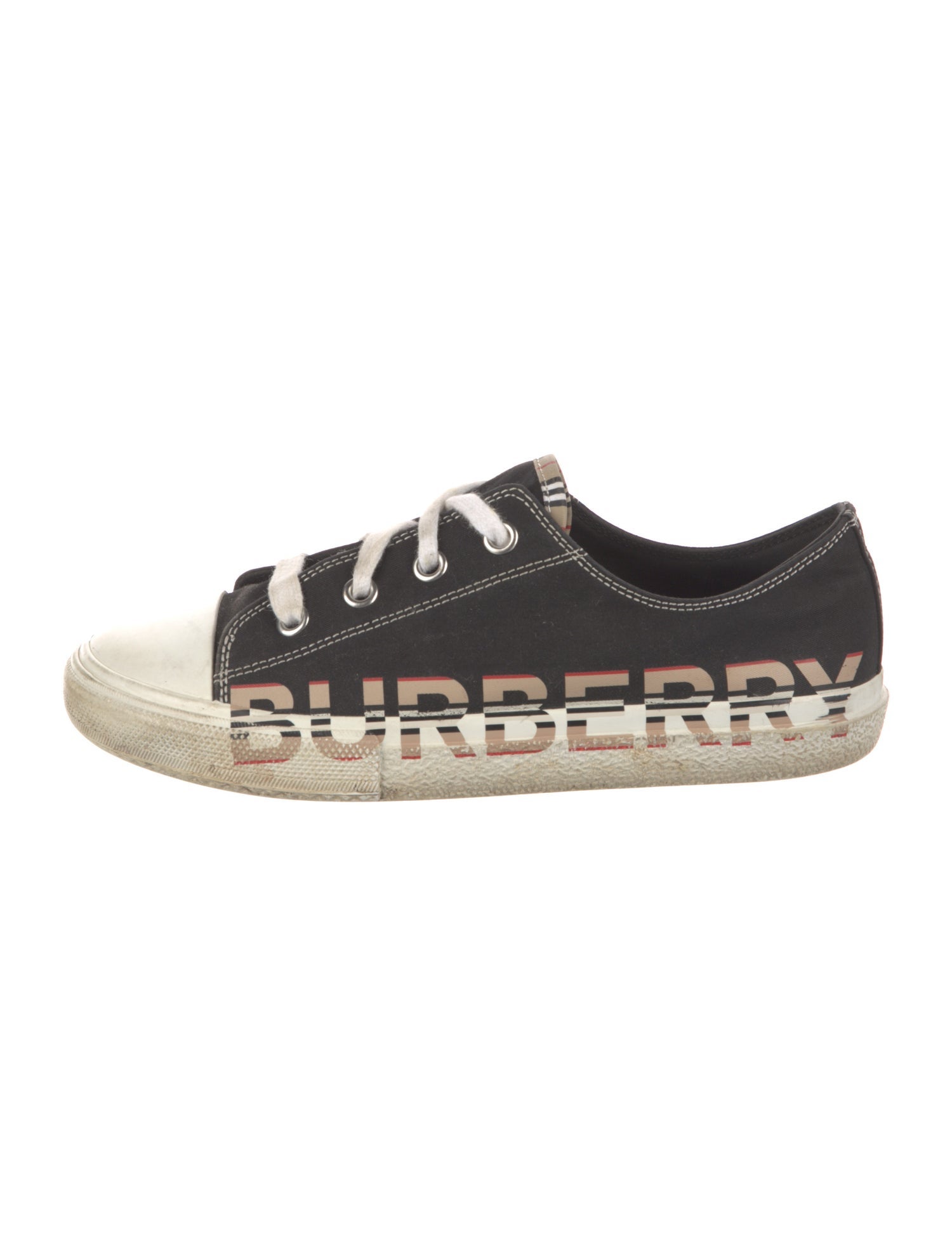 Burberry Nova Check Pattern Canvas Sneakers