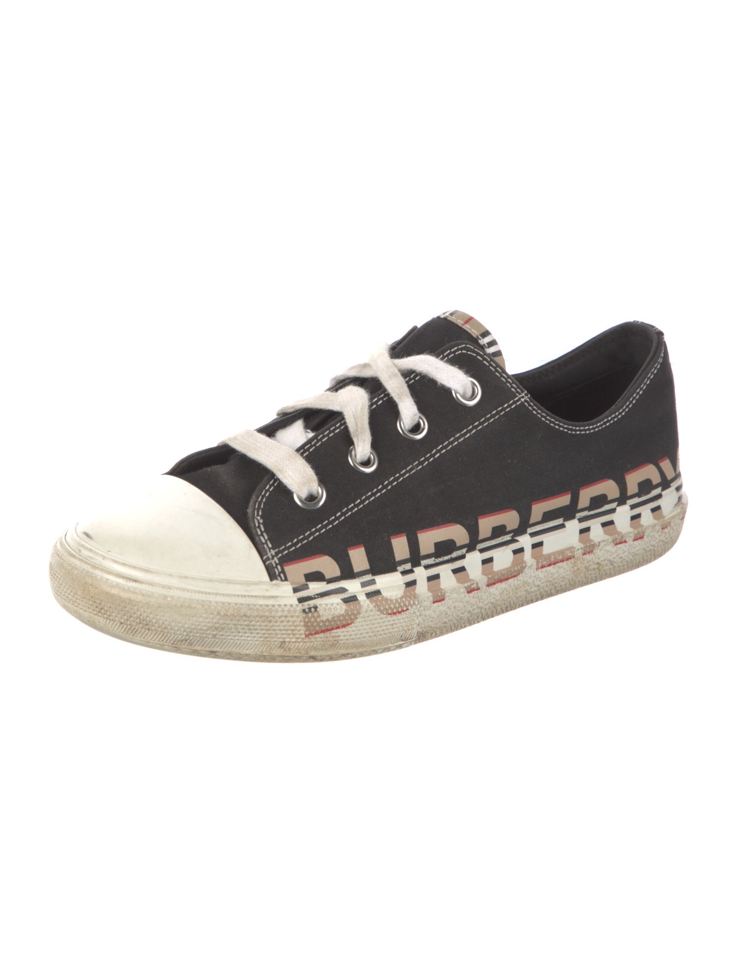 Burberry Nova Check Pattern Canvas Sneakers