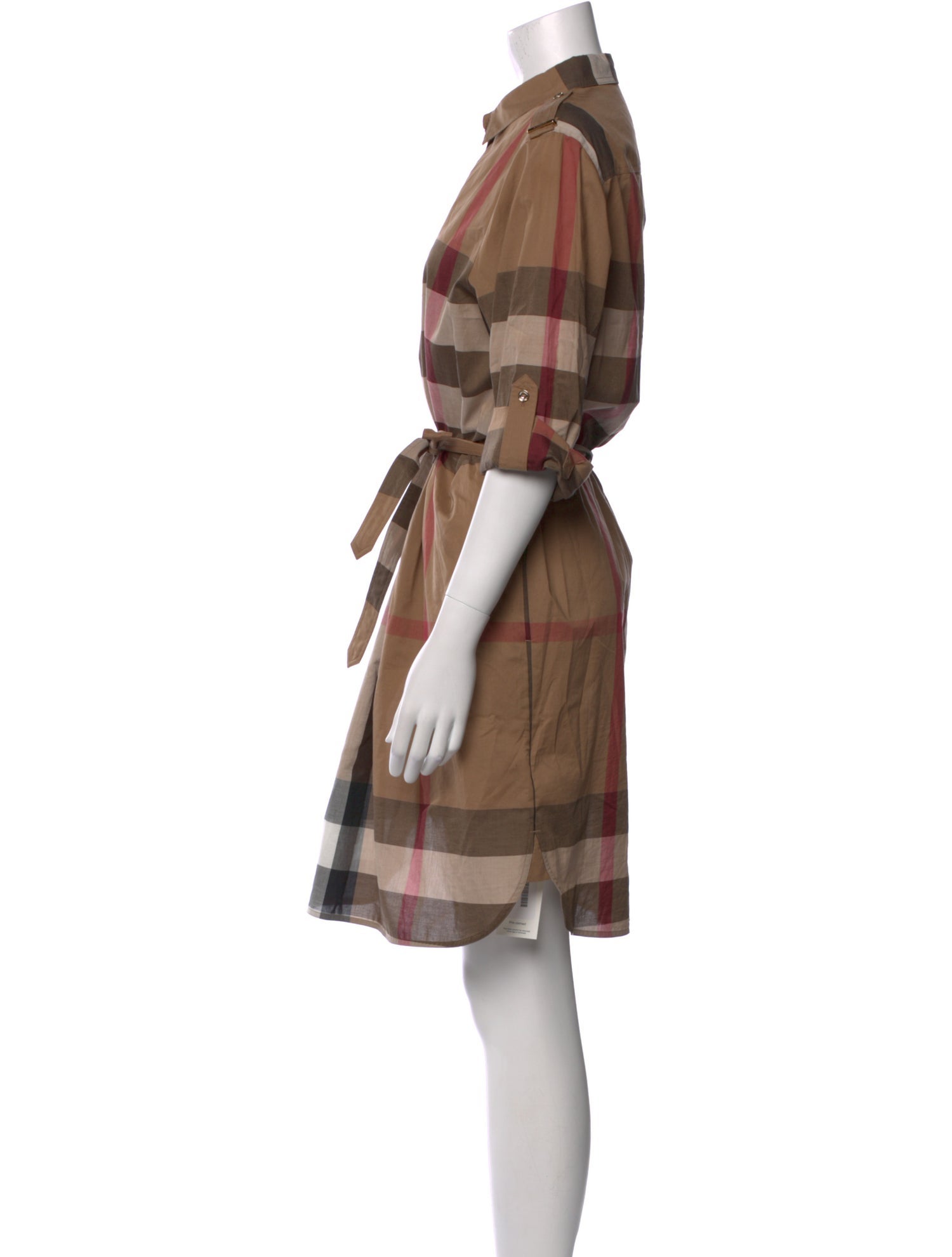 Burberry Plaid Print Knee-Length Dress