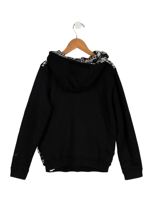 Burberry kid boys' black and white sweater jacket