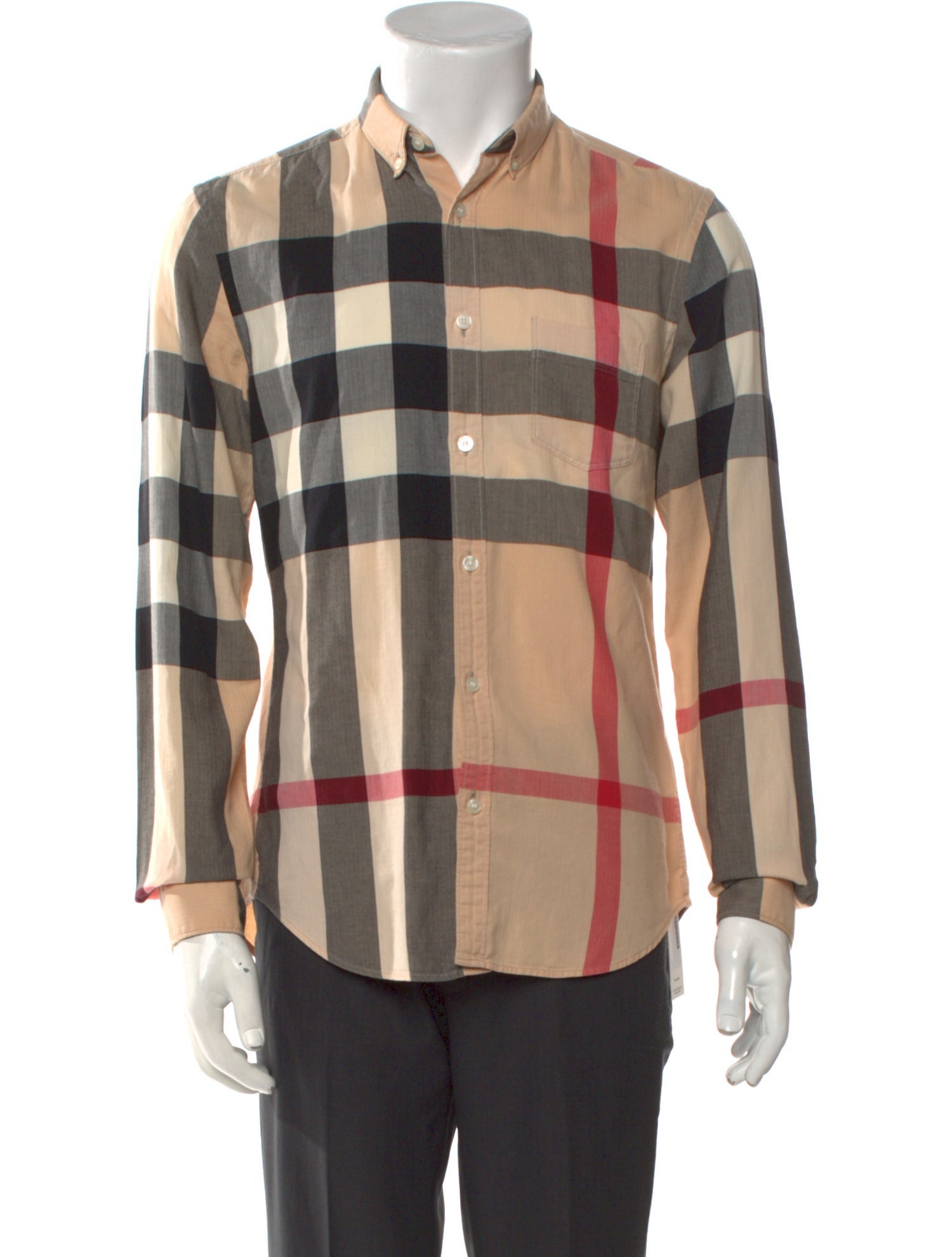 Burberry Exploded Check Pattern Long Sleeve Shirt