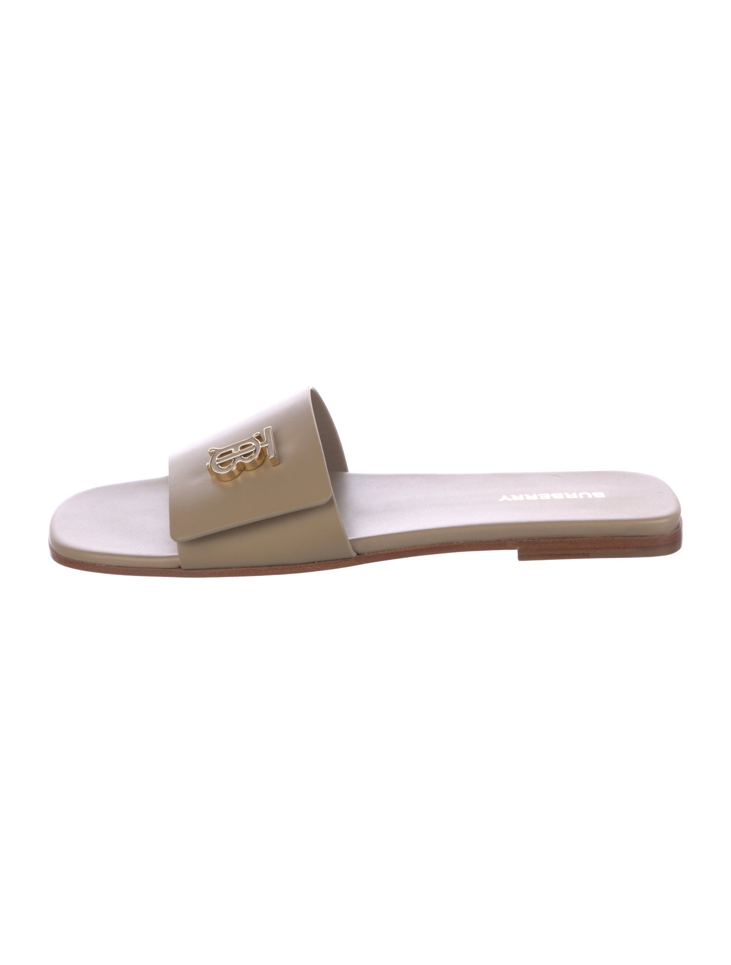 Burberry TB Monogram Leather Slides