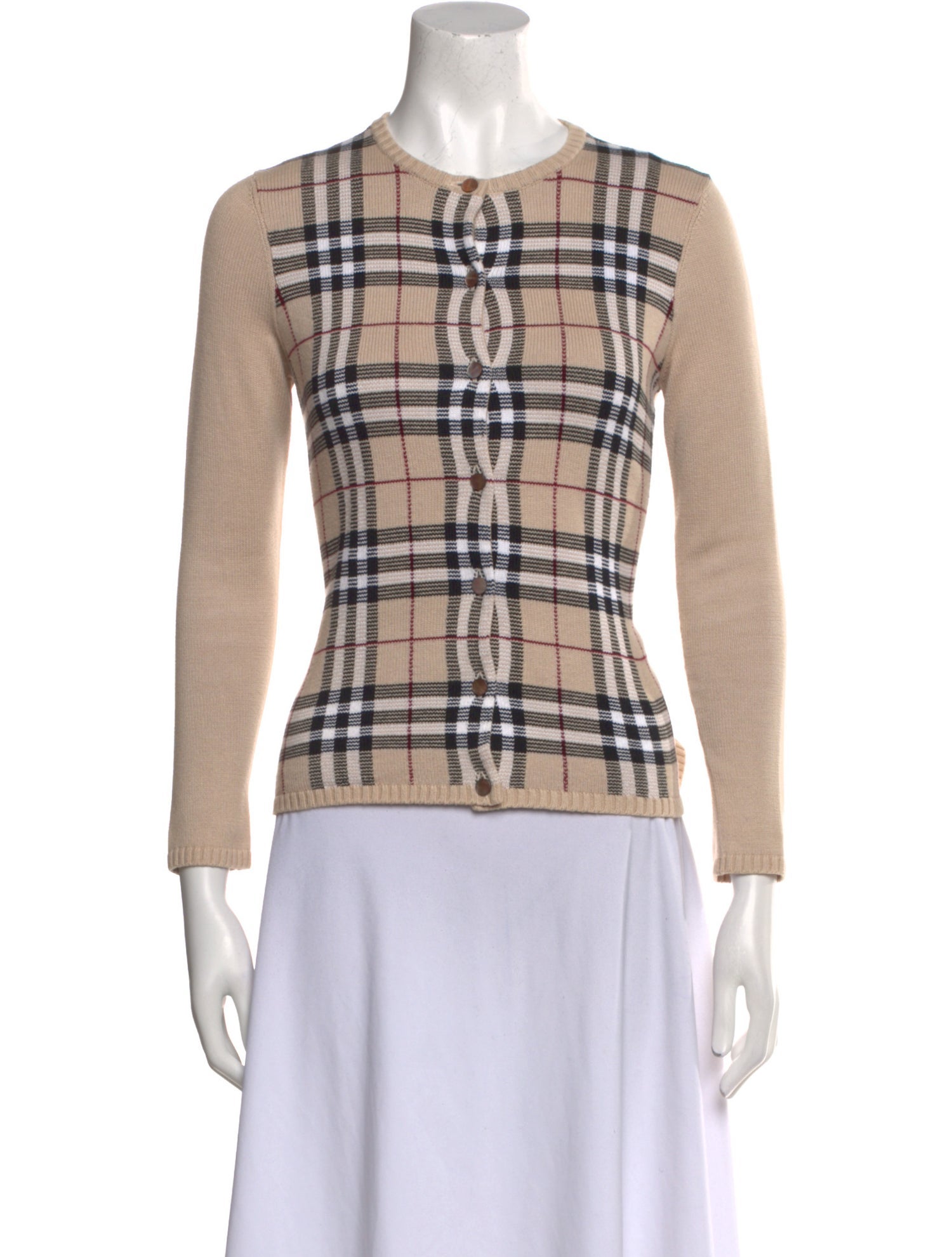 Burberry London Vintage Plaid Print Sweater
