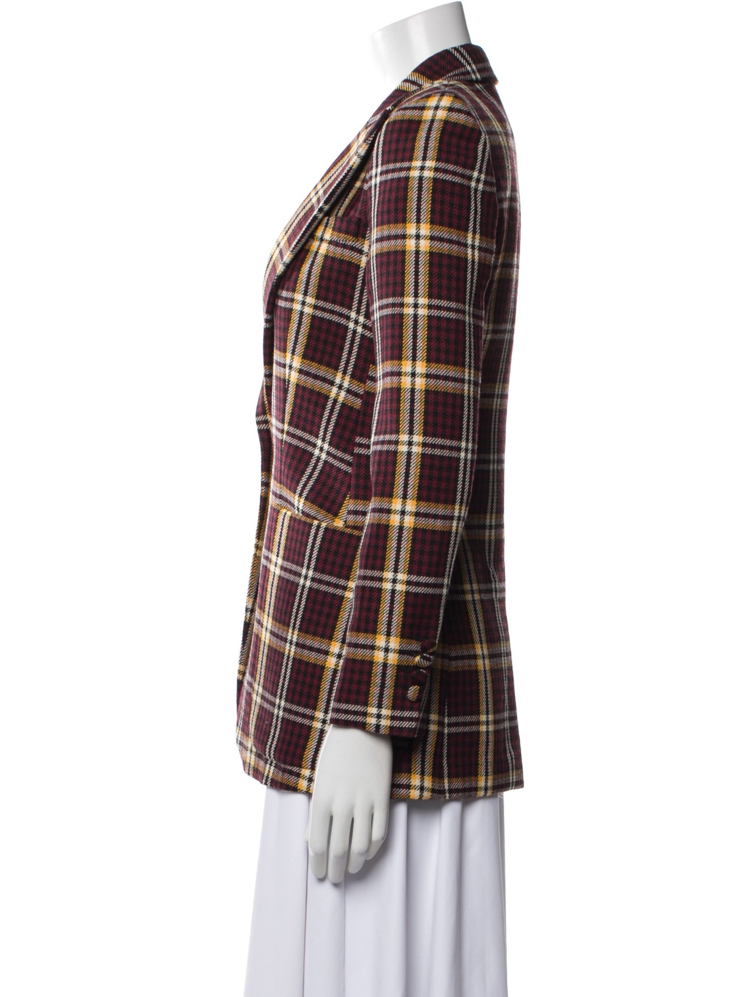 Burberry Wool Plaid Print Blazer