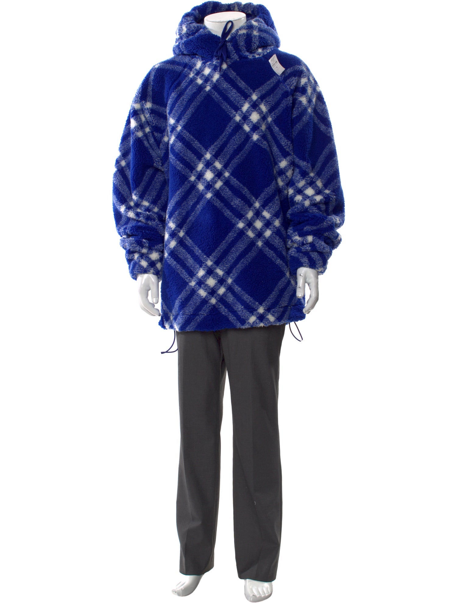 Burberry Plaid Print Turtleneck Hoodie