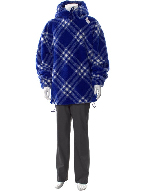 Burberry Plaid Print Turtleneck Hoodie