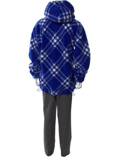 Burberry Plaid Print Turtleneck Hoodie