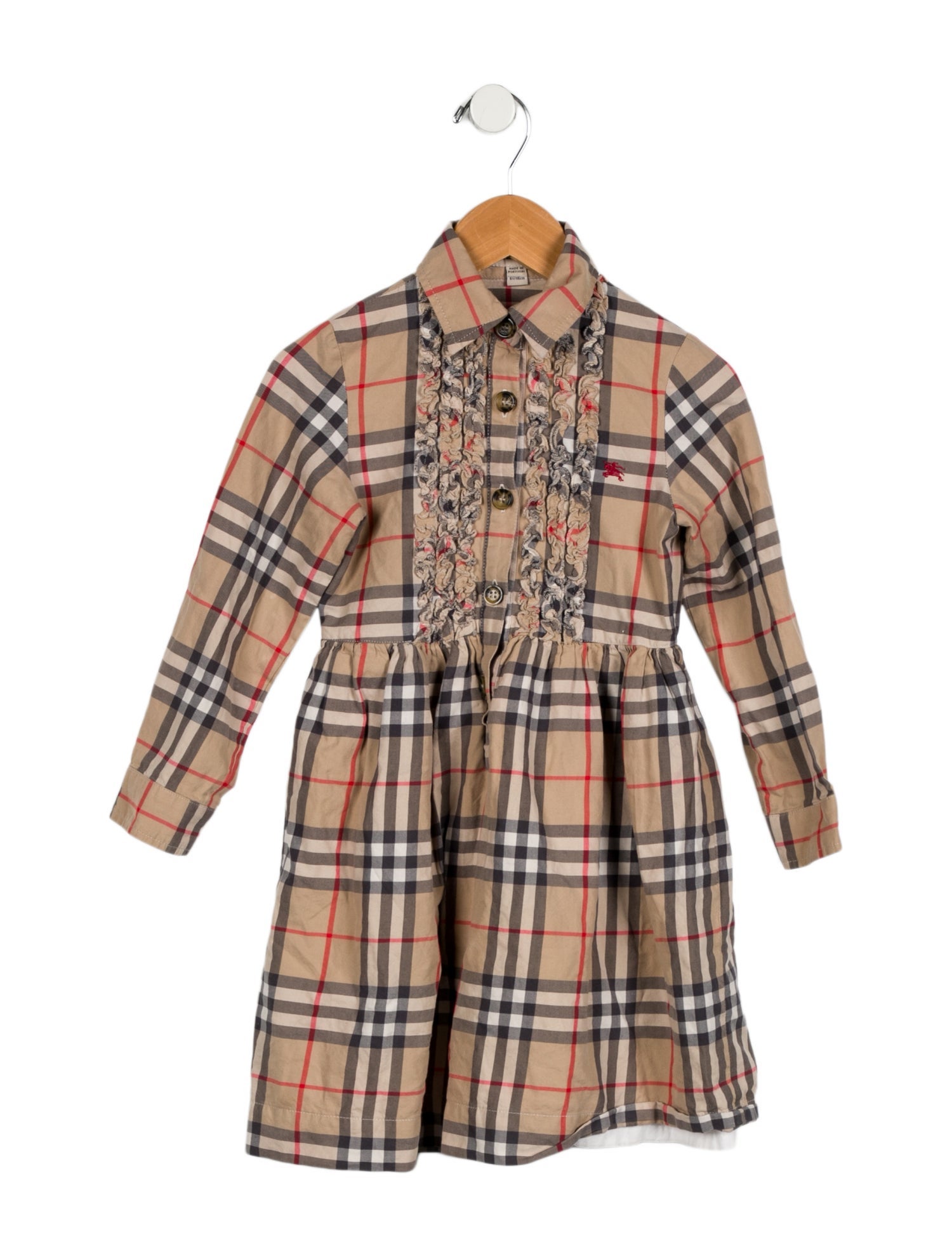 Burberry Toddler Girls' Checkprint Long Sleeve Dress