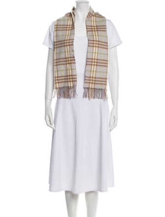 Burberry Cashmere Nova Check Pattern Scarf