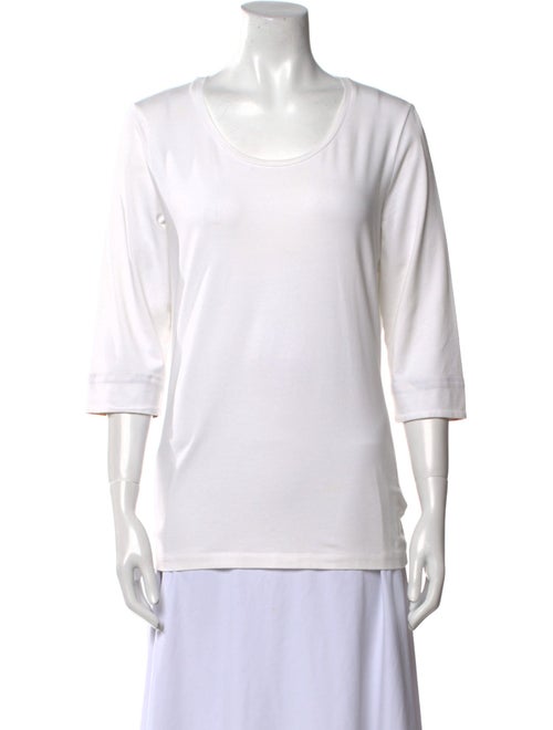 Burberry Scoop Neck Three-Quarter Sleeve T-Shirt