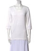 Burberry Scoop Neck Three-Quarter Sleeve T-Shirt
