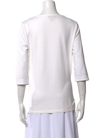 Burberry Scoop Neck Three-Quarter Sleeve T-Shirt