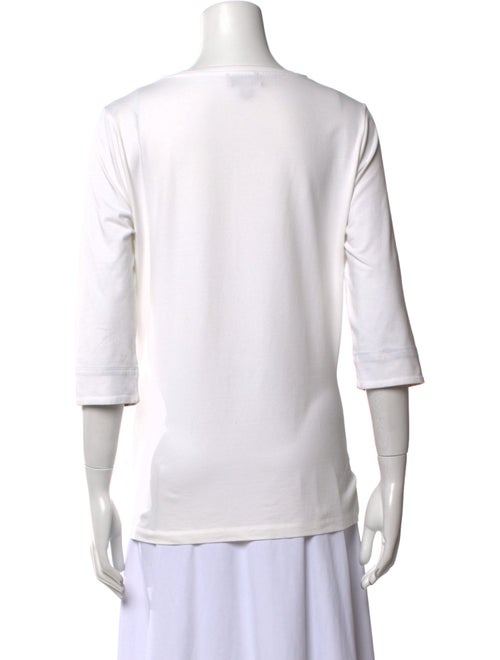 Burberry Scoop Neck Three-Quarter Sleeve T-Shirt