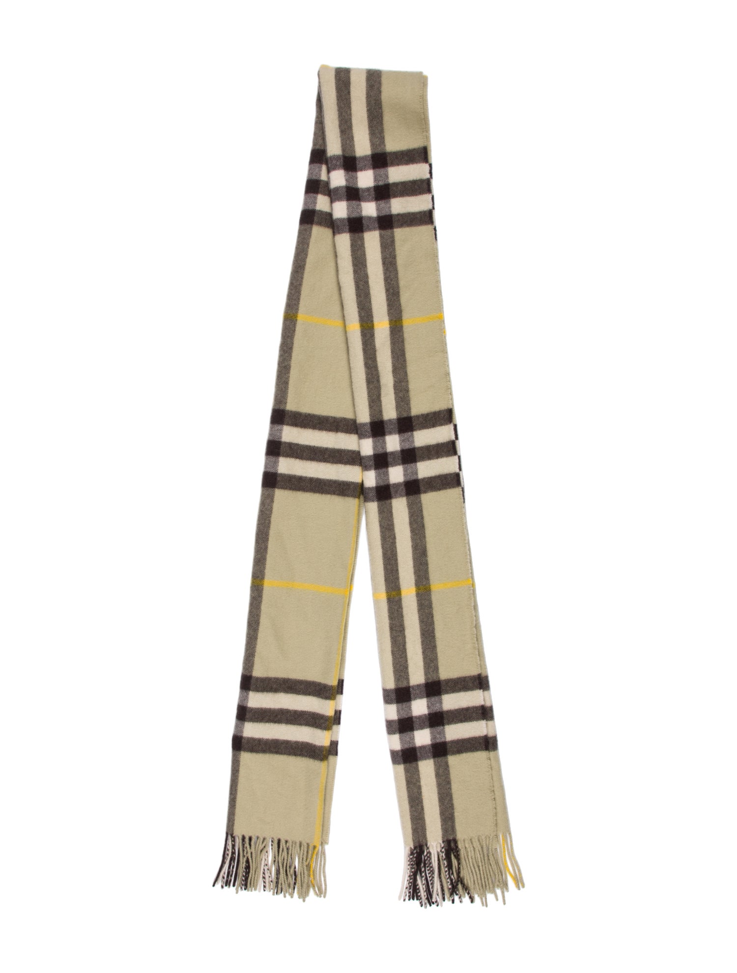 Burberry Cashmere Plaid Print Scarf
