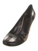 Burberry House Check Pattern Leather Pumps