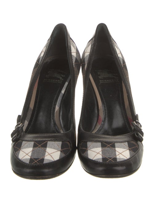 Burberry House Check Pattern Leather Pumps
