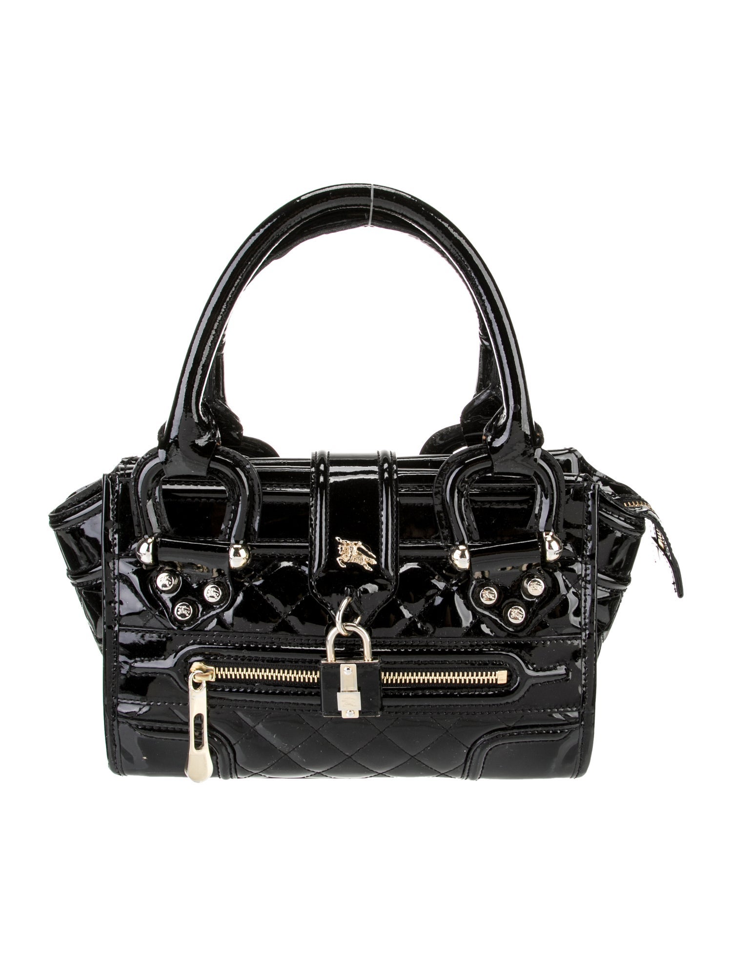 Burberry Patent Leather Top Handle Bag