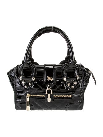 Burberry Patent Leather Top Handle Bag