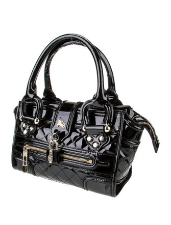 Burberry Patent Leather Top Handle Bag