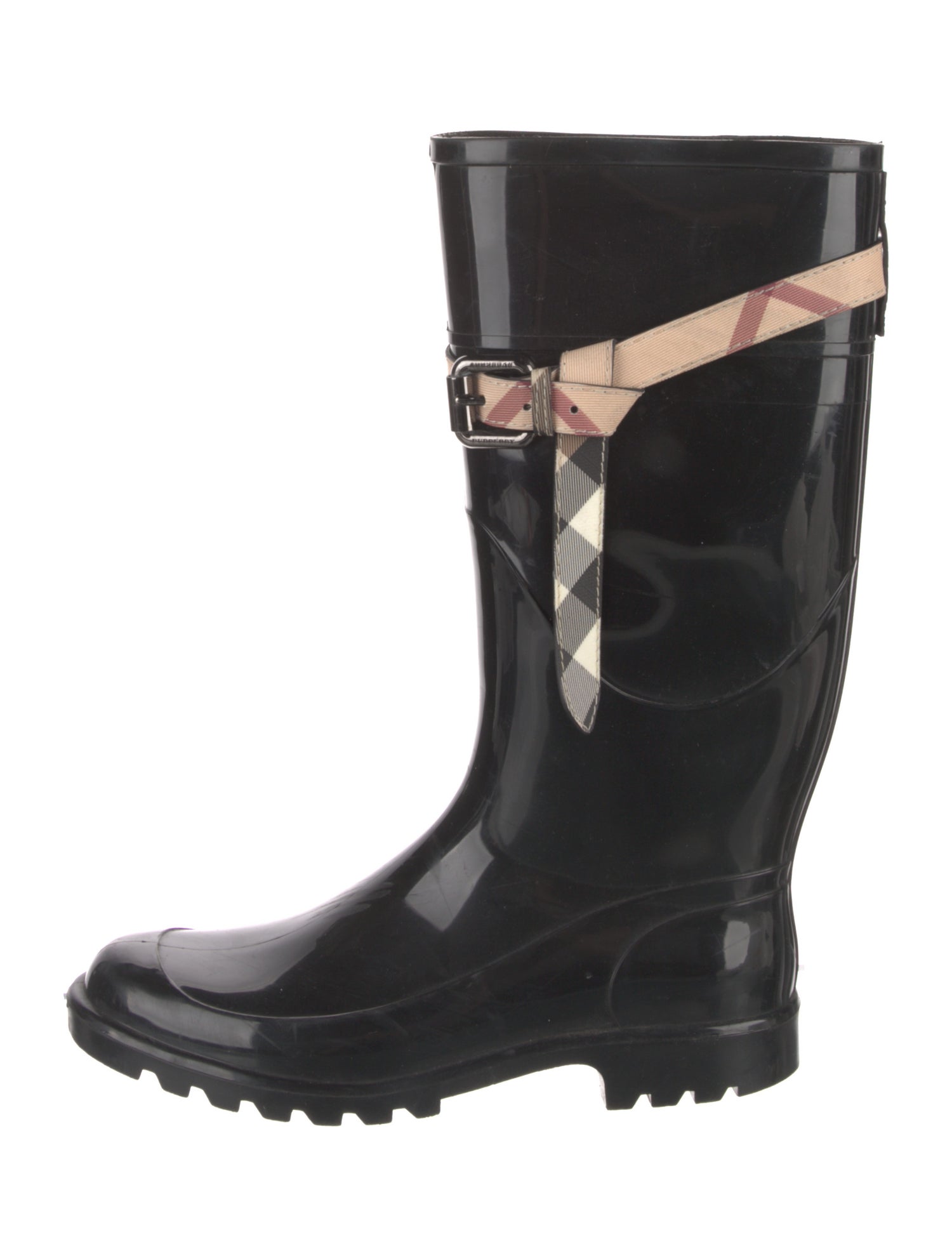 Burberry Nova Check Pattern Rubber Rain Boots