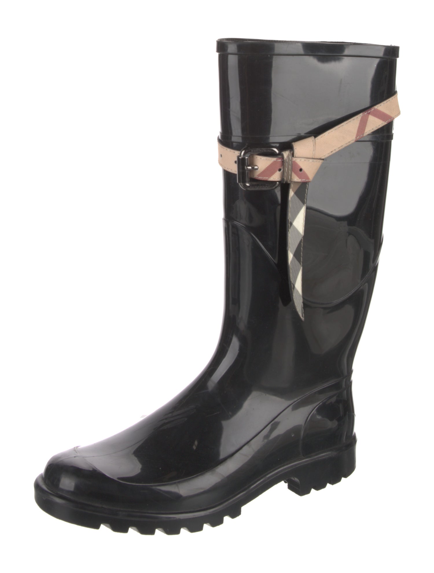 Burberry Nova Check Pattern Rubber Rain Boots