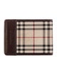Burberry Leather Plaid Print Bifold Wallet