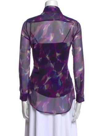 Burberry Silk Printed Button-Up Top