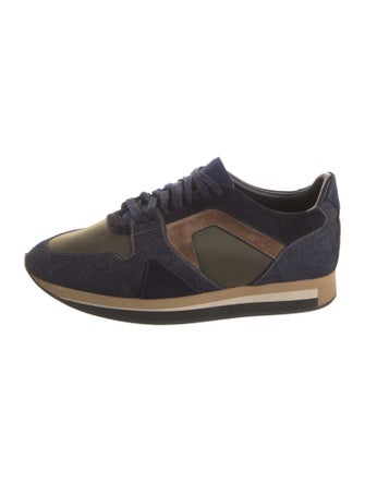 Burberry Suede Colorblock Pattern Sneakers