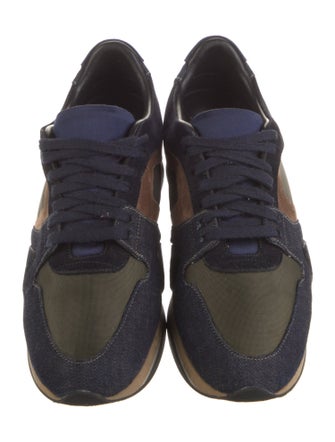 Burberry Suede Colorblock Pattern Sneakers