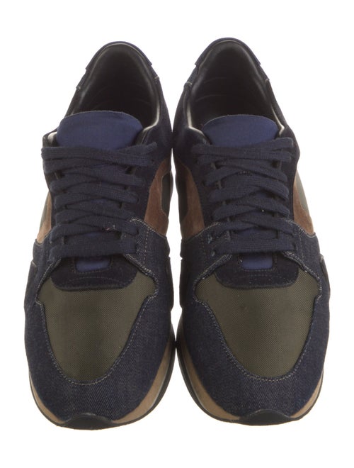 Burberry Suede Colorblock Pattern Sneakers