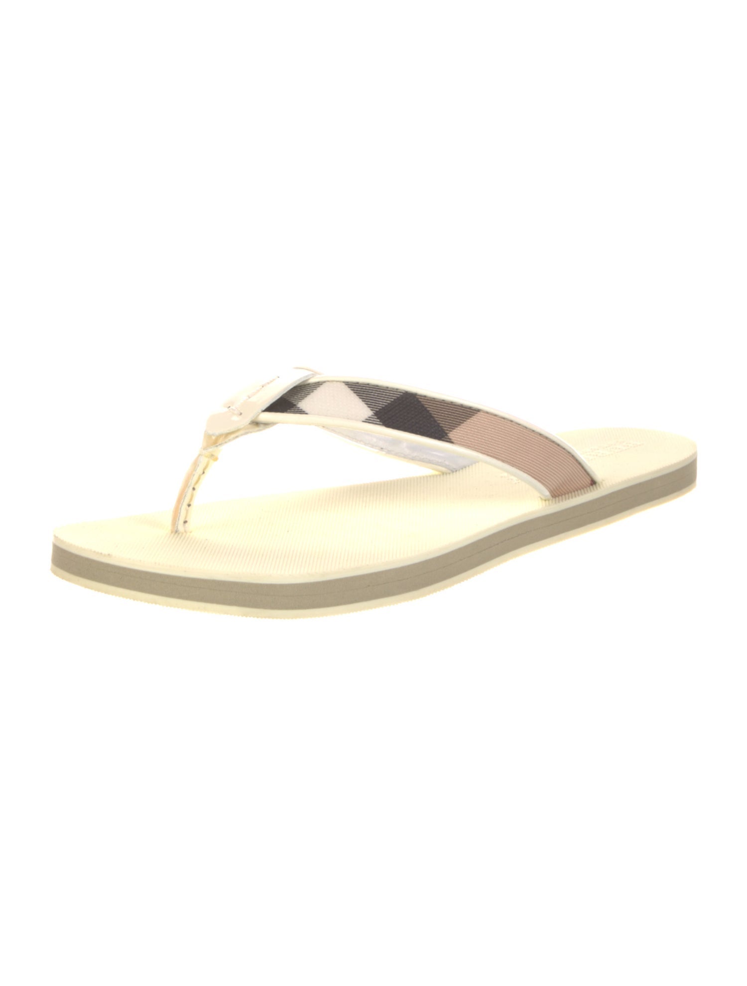 Burberry Nova Check Pattern Canvas Flip Flops