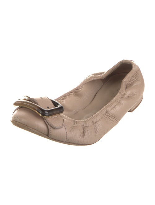 Burberry House Check Pattern Leather Ballet Flats