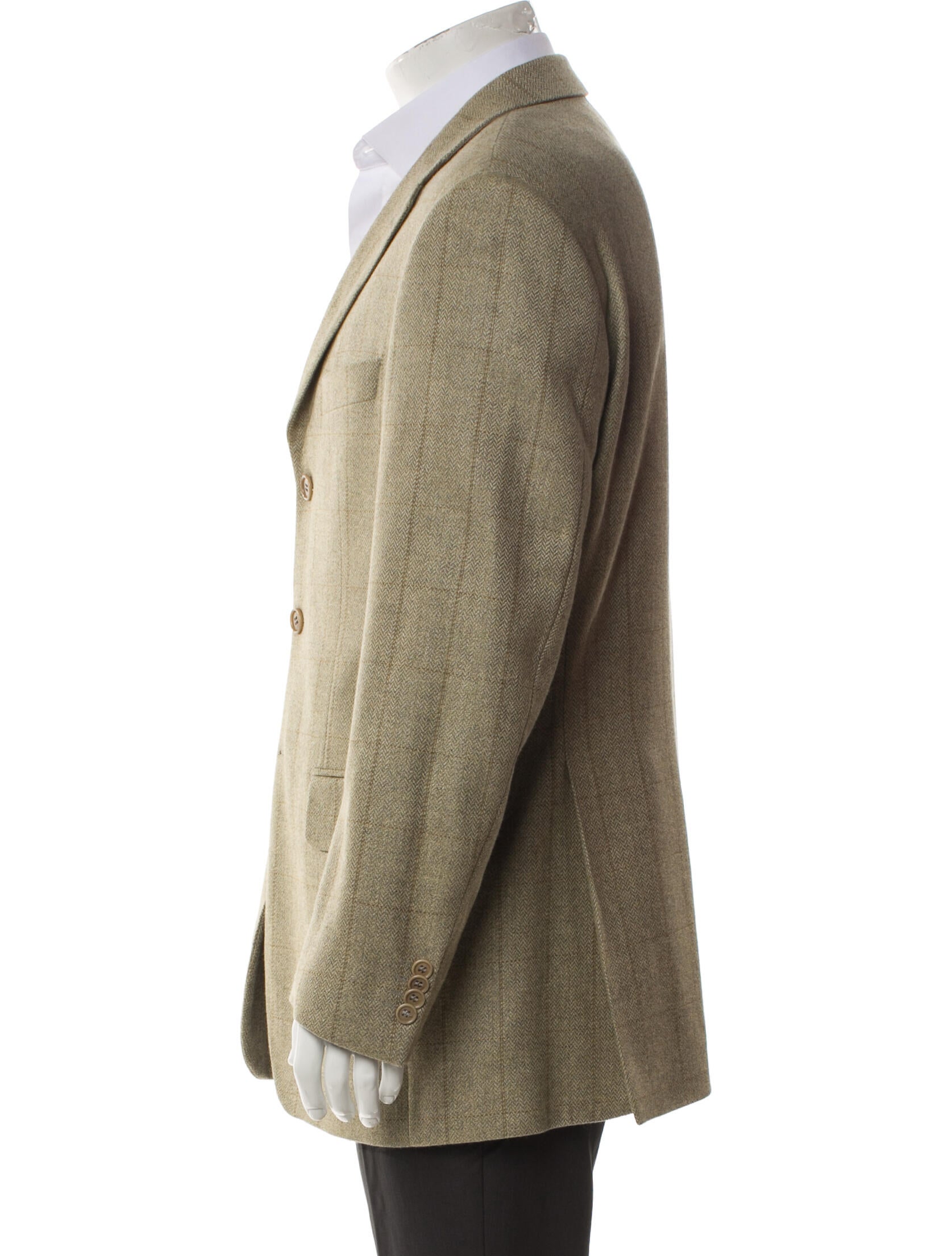 Burberry Wool Plaid Print Blazer