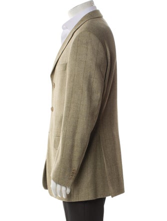 Burberry Wool Plaid Print Blazer