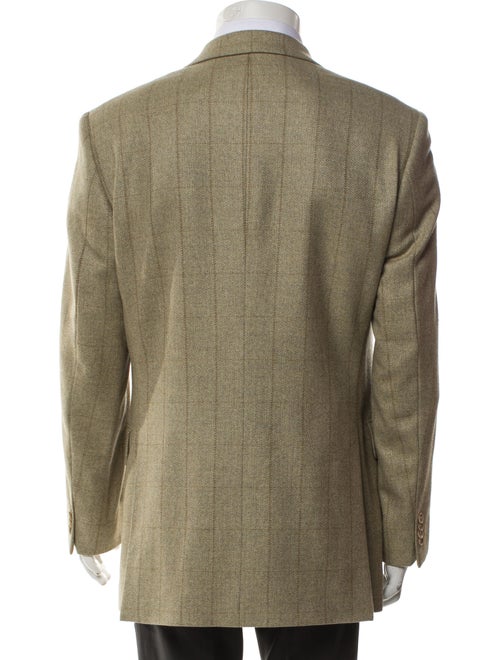 Burberry Wool Plaid Print Blazer