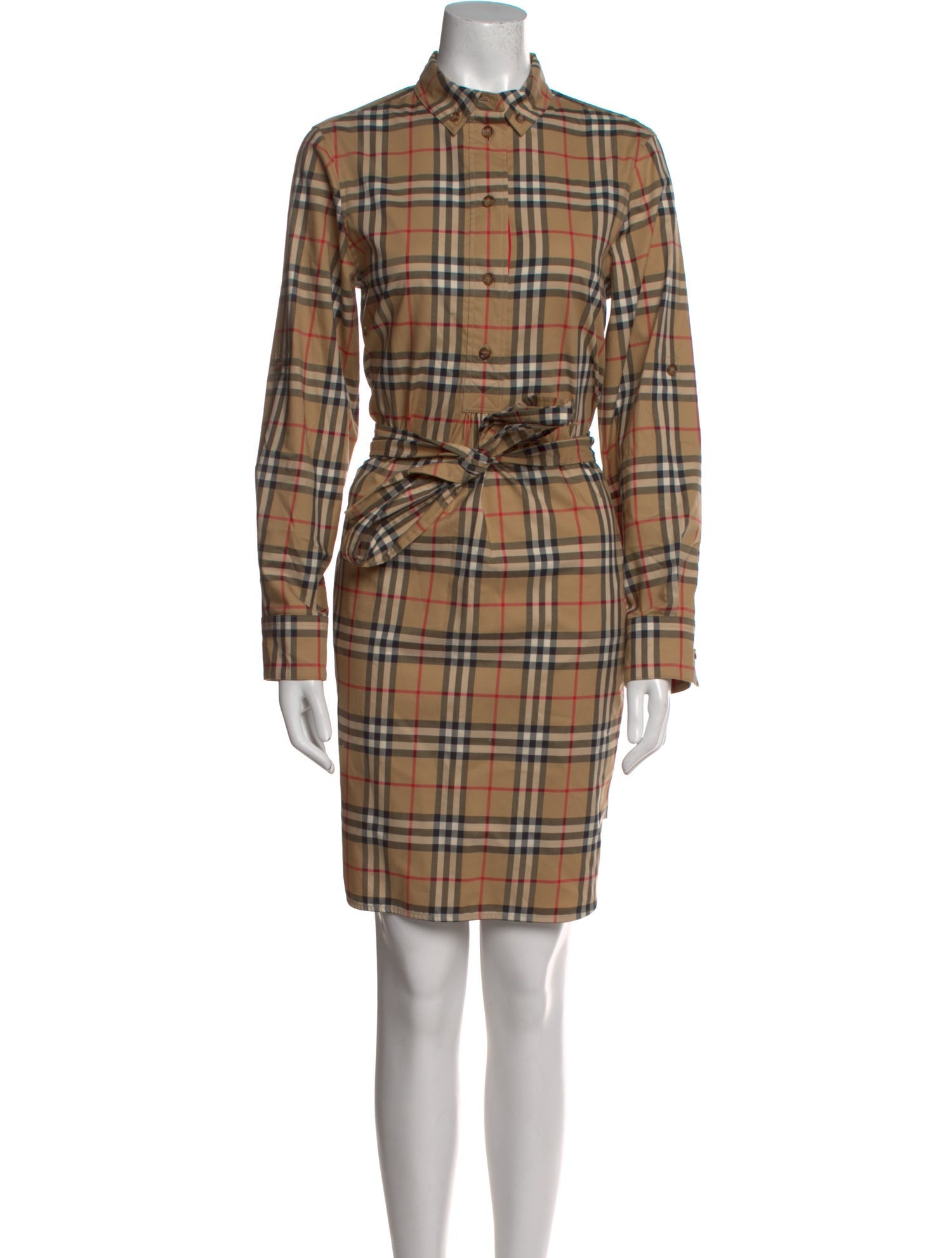 Burberry Plaid Print Knee-Length Dress