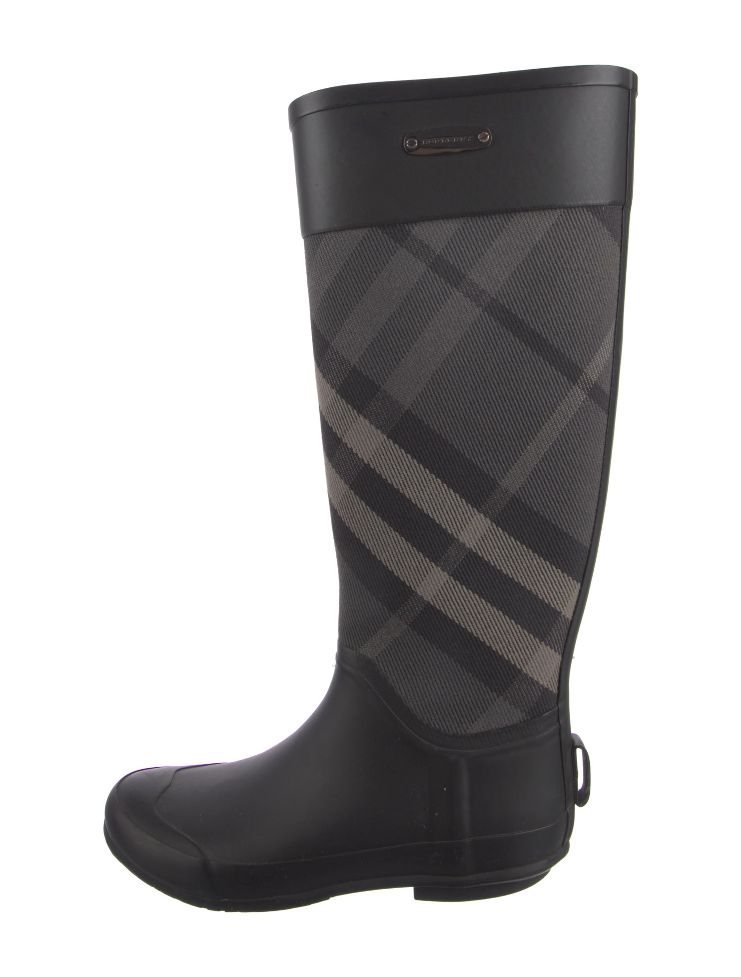 Burberry Smoked Check Pattern Rubber Rain Boots