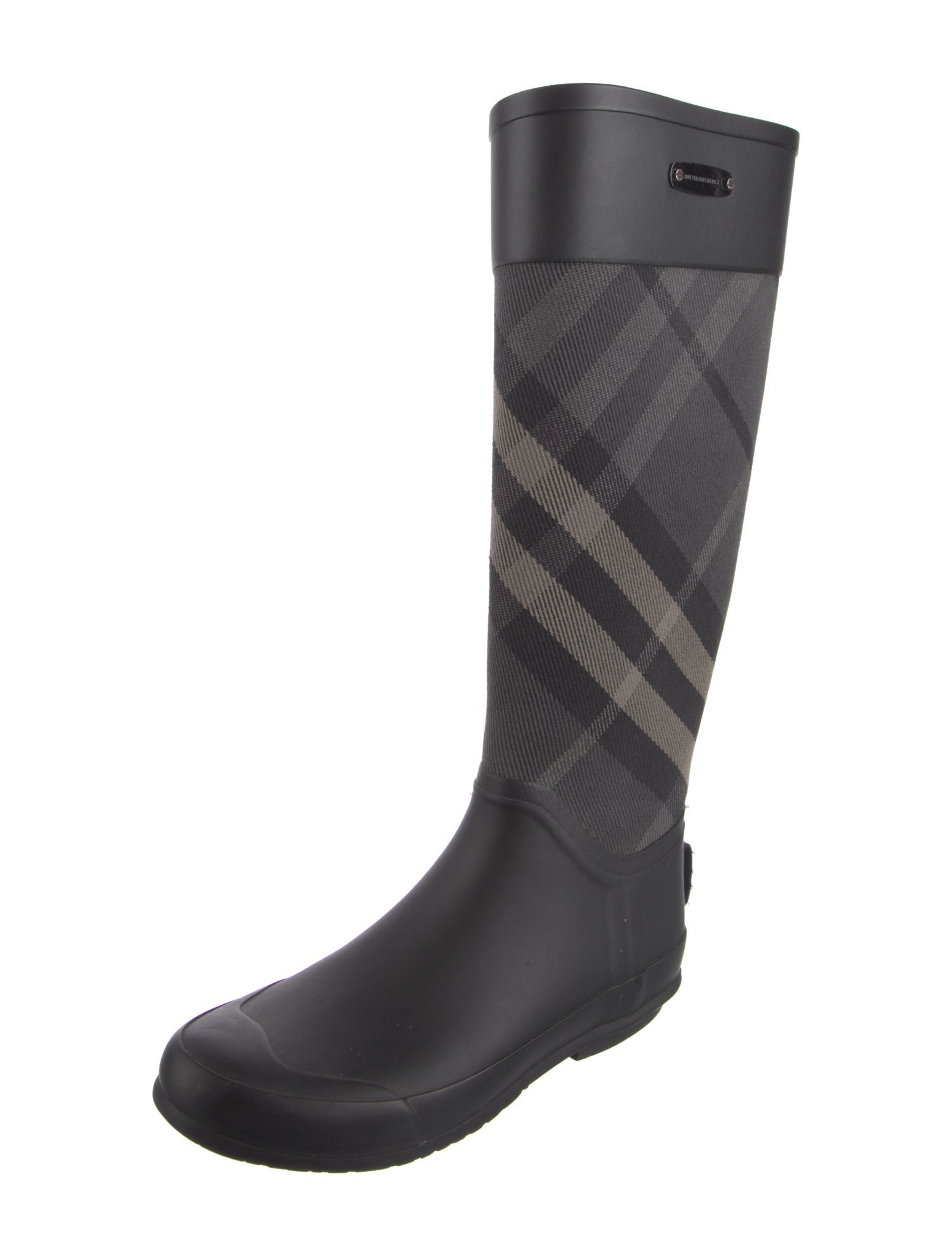 Burberry Smoked Check Pattern Rubber Rain Boots