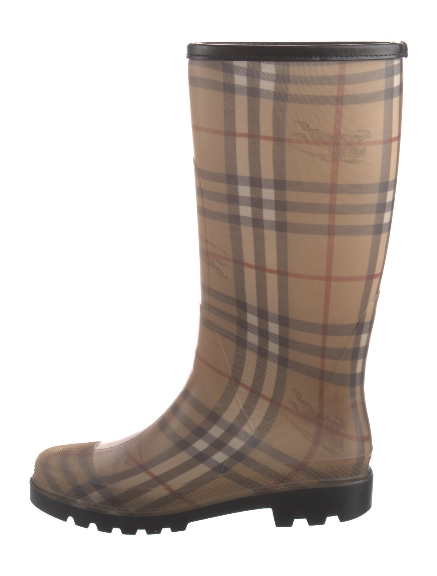 Burberry Horseferry Check Pattern Rubber Rain Boots