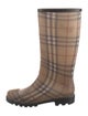 Burberry Horseferry Check Pattern Rubber Rain Boots
