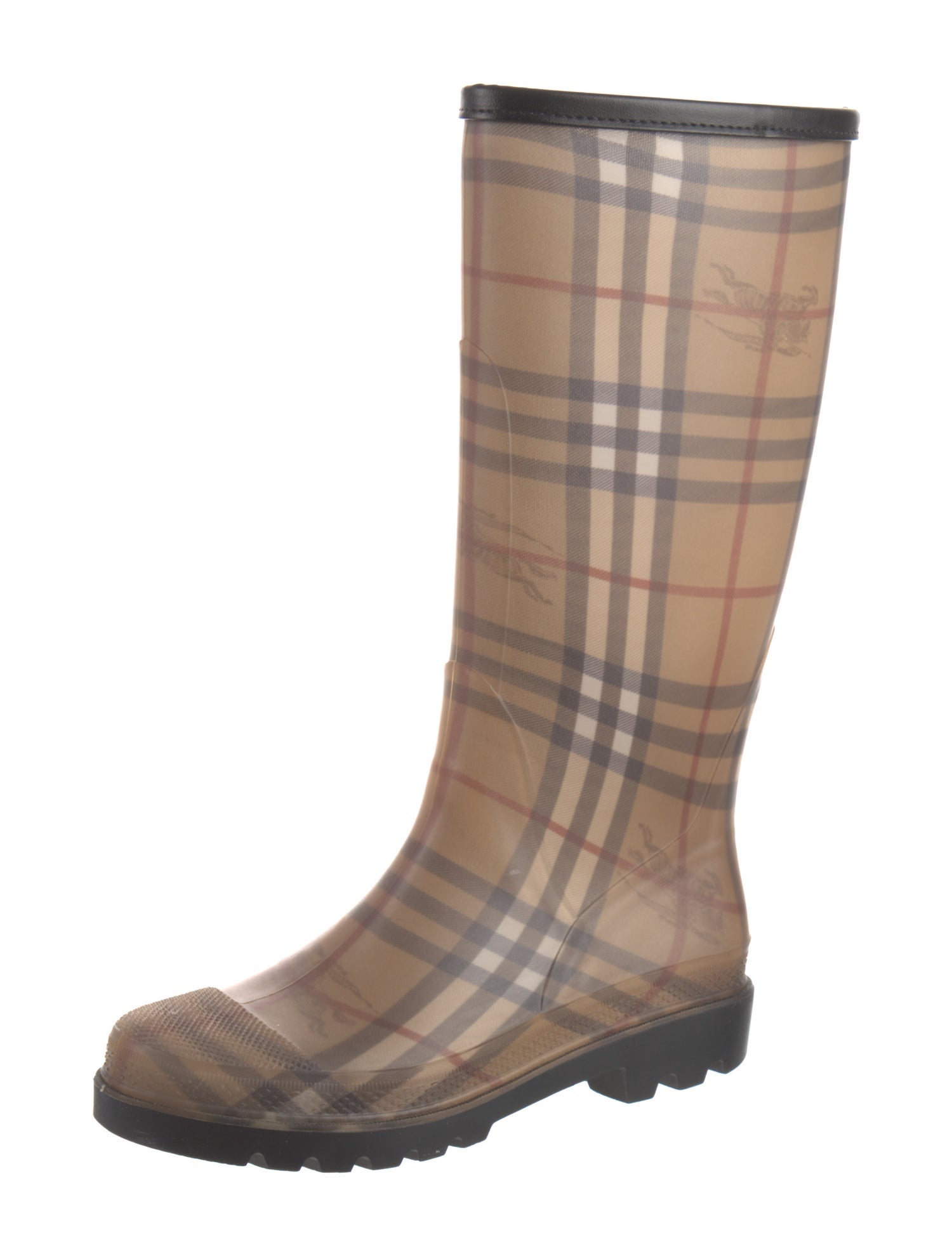 Burberry Horseferry Check Pattern Rubber Rain Boots