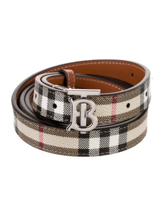 Burberry House Check Pattern Skinny Belt