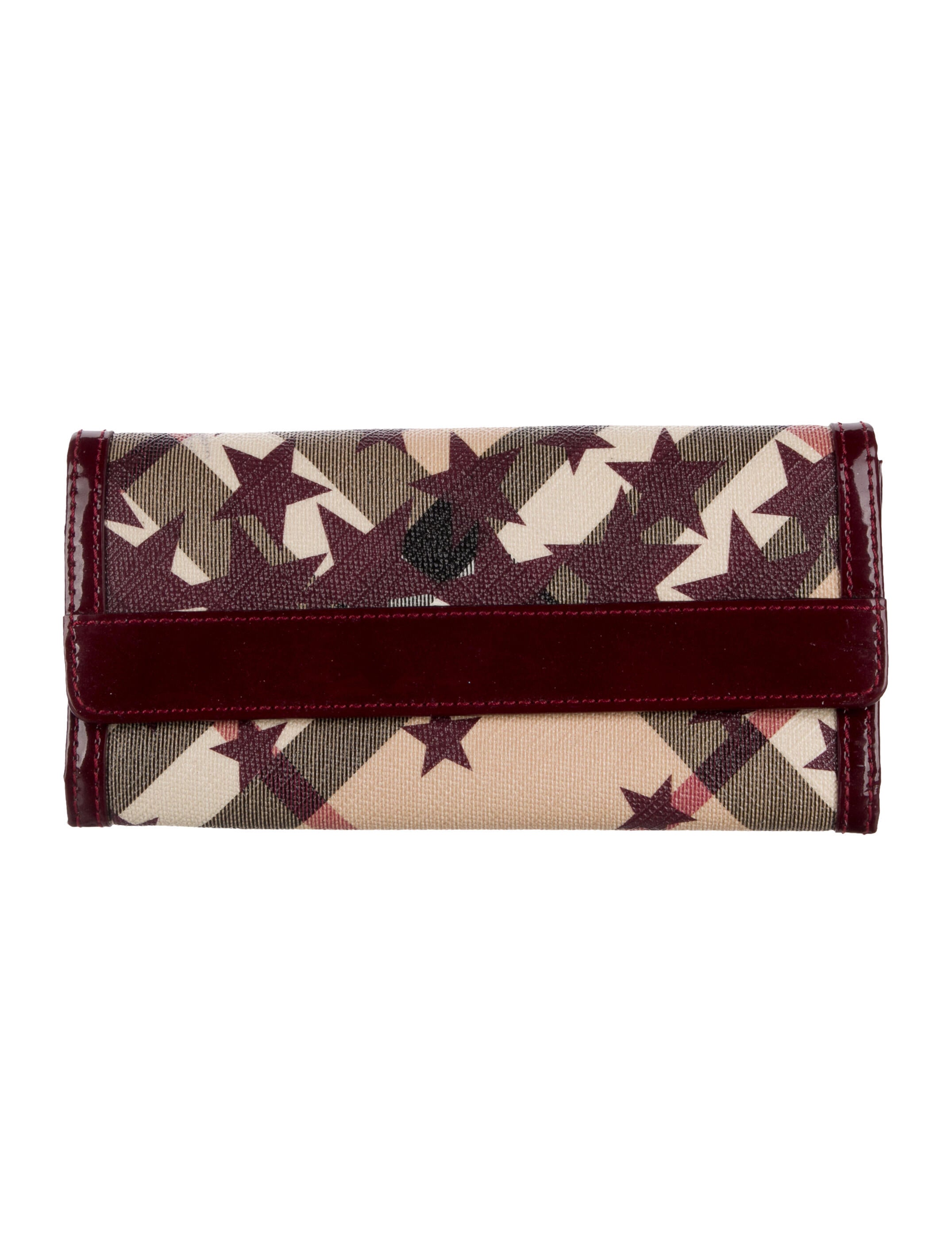 Burberry Canvas Plaid Print Wallet