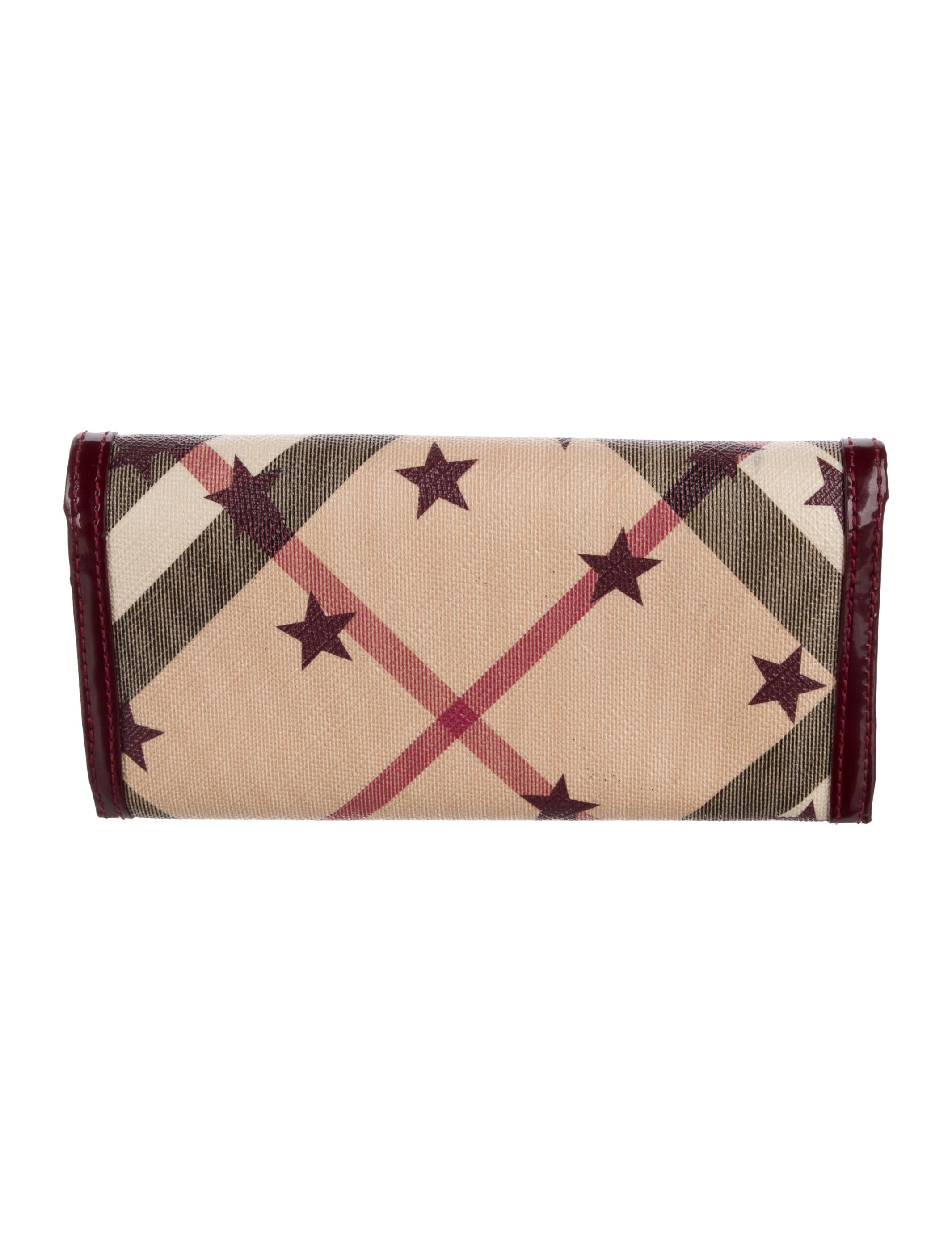 Burberry Canvas Plaid Print Wallet