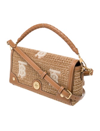 Burberry TB Monogram Raffia Calfskin TB Note