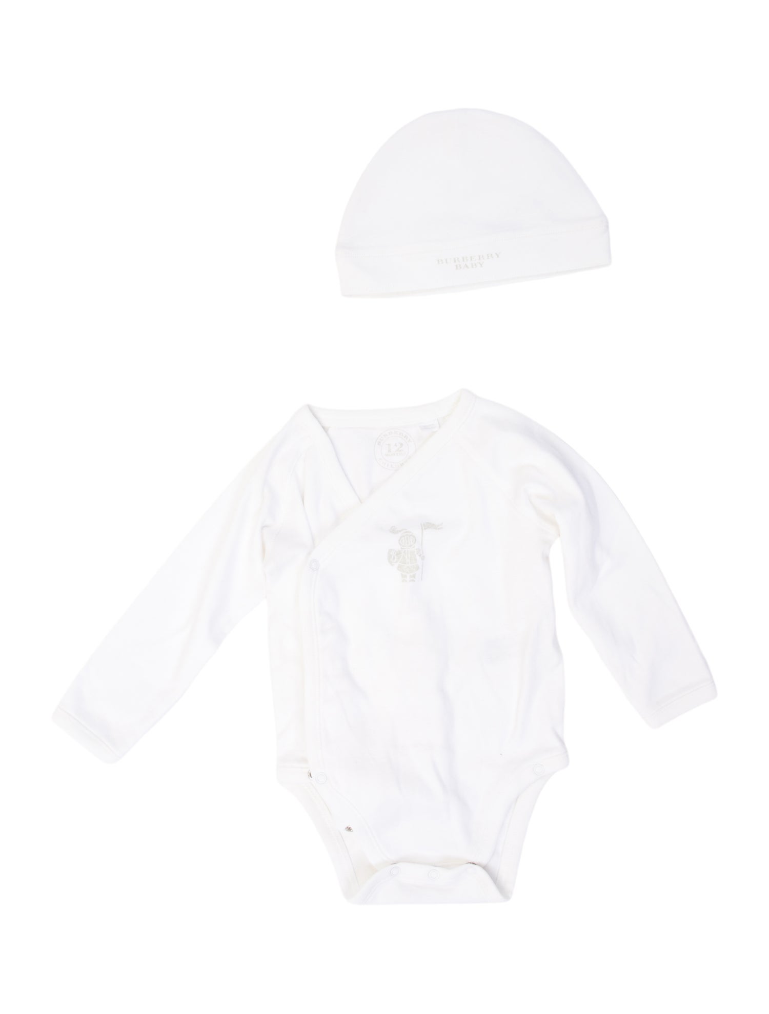 Burberry infant boys' white and neutral one piece